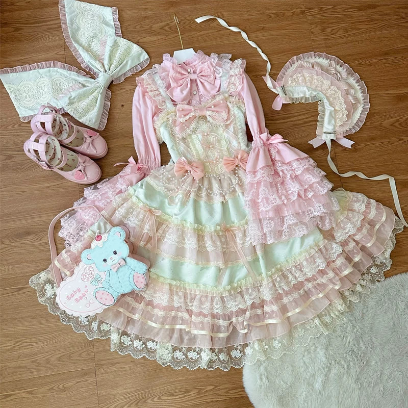 Lady Han Star Love Song bridal JSK dress by Lolita Fetch with star-themed design and elegant lace details.