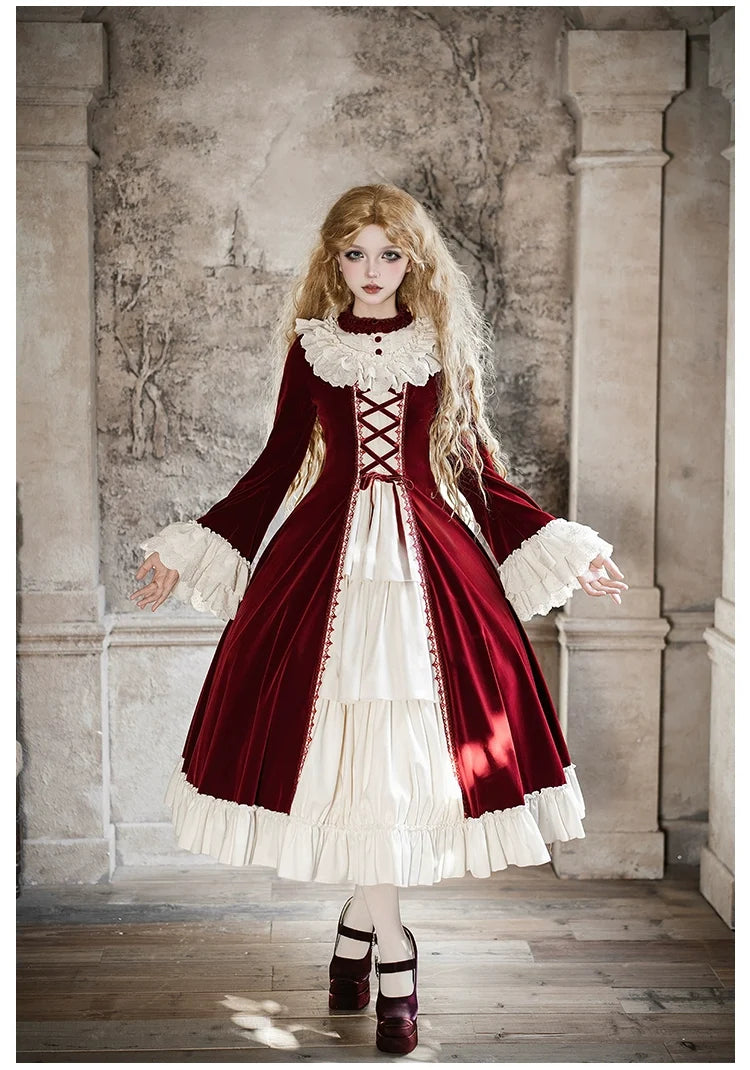 With PUJI - The Nutcracker - Winter Classic Lolita OP Dress, Front Opening
