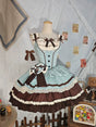 Mint suspender dress; mini top hat included / S