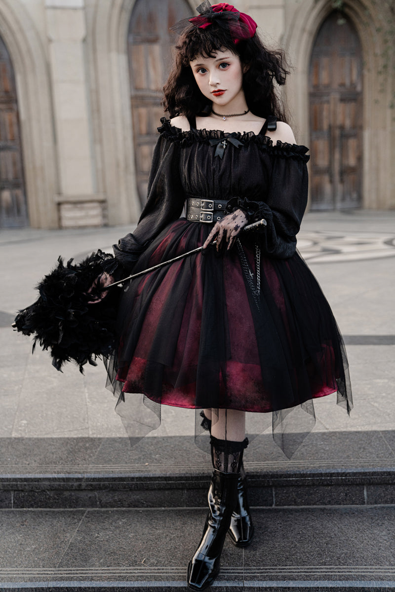 Your Princess - Gothic Lolita High Waist Black Dress - OP Dress