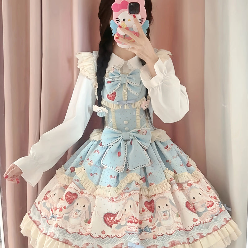 Sweetheart Dream - Bunny Party Cake Dress - Sweet lolita tiered dress