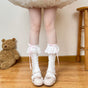 White socks, pink bow / One Size