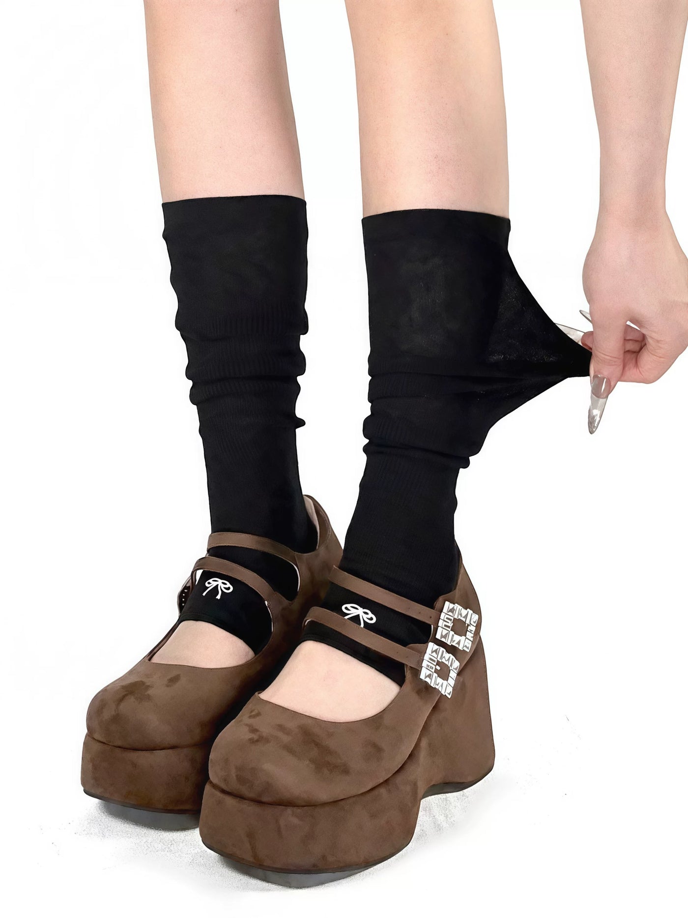 White Socks - Ballet Slouch - Footed Knitted Leg Warmers in Single or Multi-Pair Sets