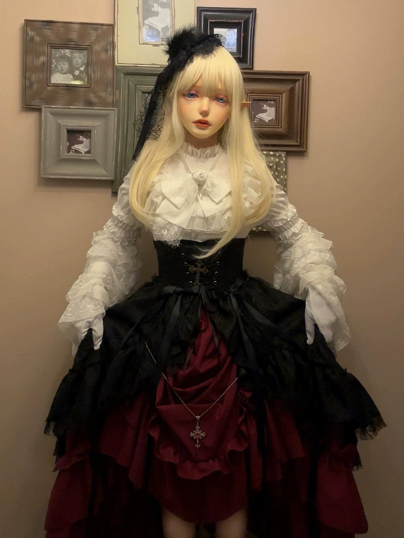 Nightingale Girl - Eternal Taboo - Gothic Lolita Skirt with Princess Sleeve Blouse