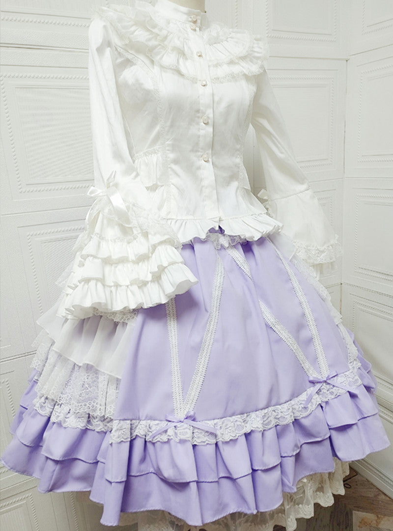 No.165 - Classic Lolita Blouse & SK S Light Violet SK