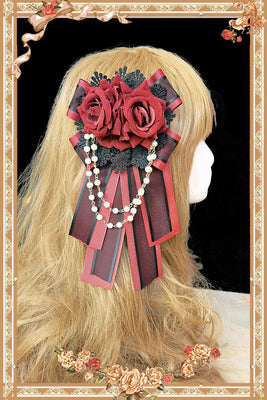 Midnight Magic - Gothic Lolita JSK Dress S balck and red headwear