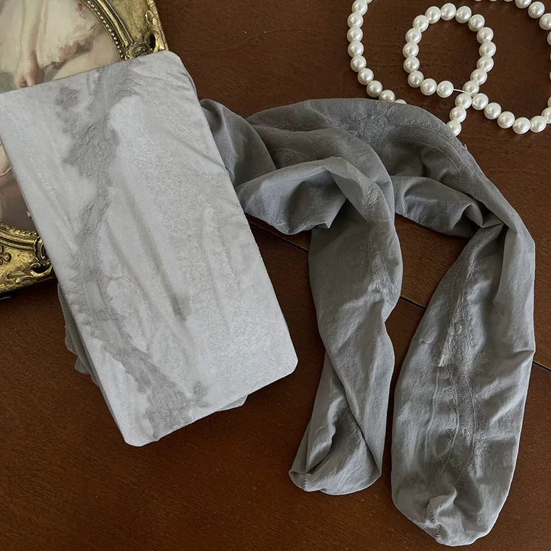 Sock Noble - Grey Layering - Mid-Calf Layered Legwear with Lace Trim and a Leg Ring
