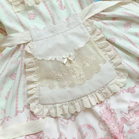 With PUJI - Rose Garden - Lolita Apron - Special Craft Heavy Apron Oat Color - In Stock