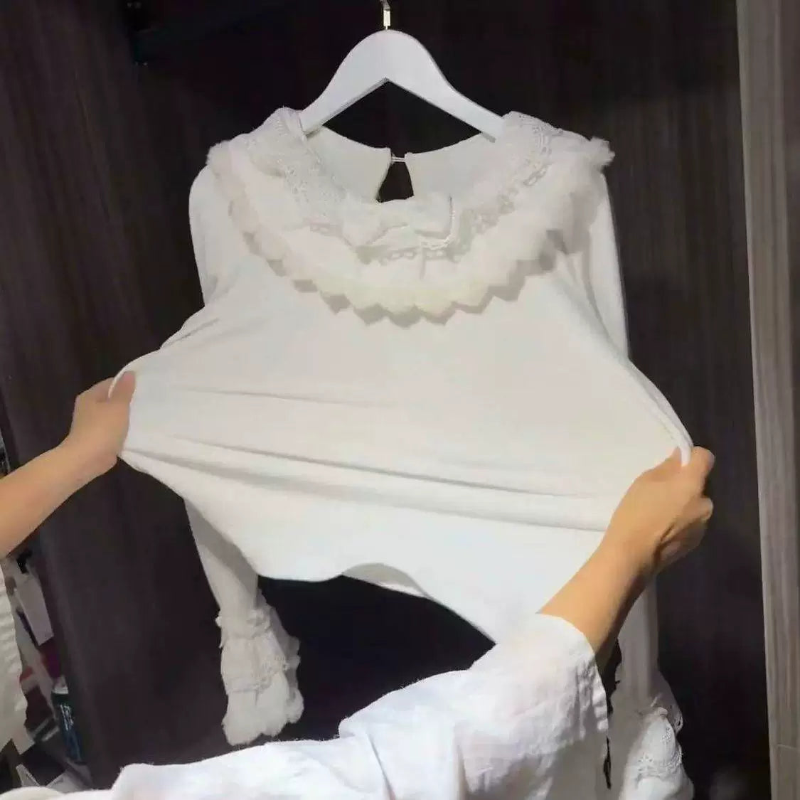 Sweetheart Dream Machine - Snowball - Fleece-Lined Lolita Inner Top with a Doll Collar