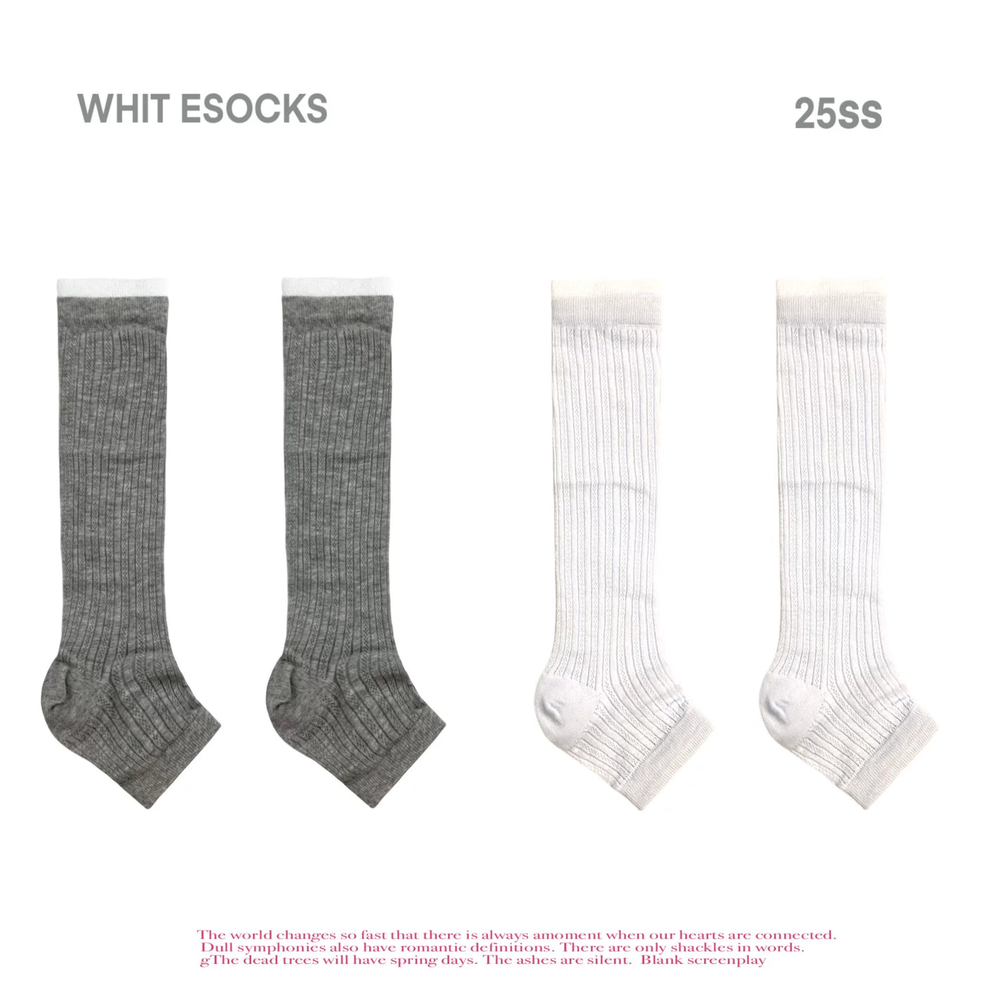 White Socks - Spliced Stripe - Striped Mid-Calf Socks with 2- and 3-Pair Sets