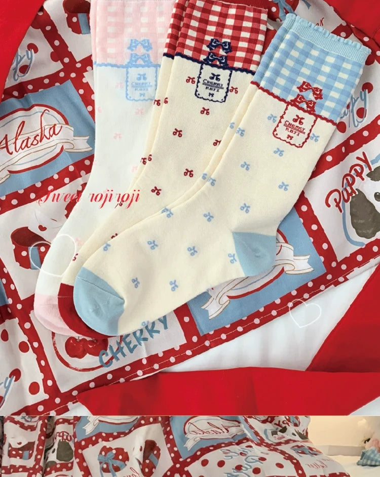 Roji Roji - Kawaii Lolita Socks Bows Sock for - Spring/Summer Wear Socks