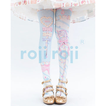 Roji Roji - Fairy Kei Sweet Lolita Print - Stockings Socks