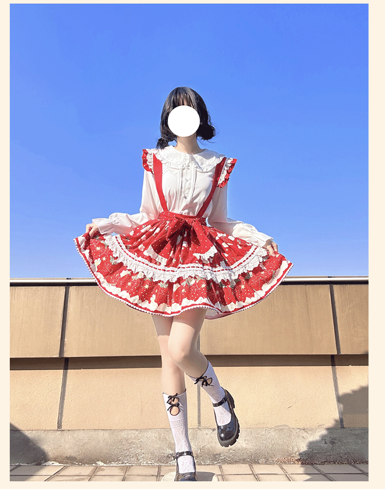 Niu Niu - Plus Size Lolita Shirt Long Sleeve - Doll Collar Blouse Innerwear