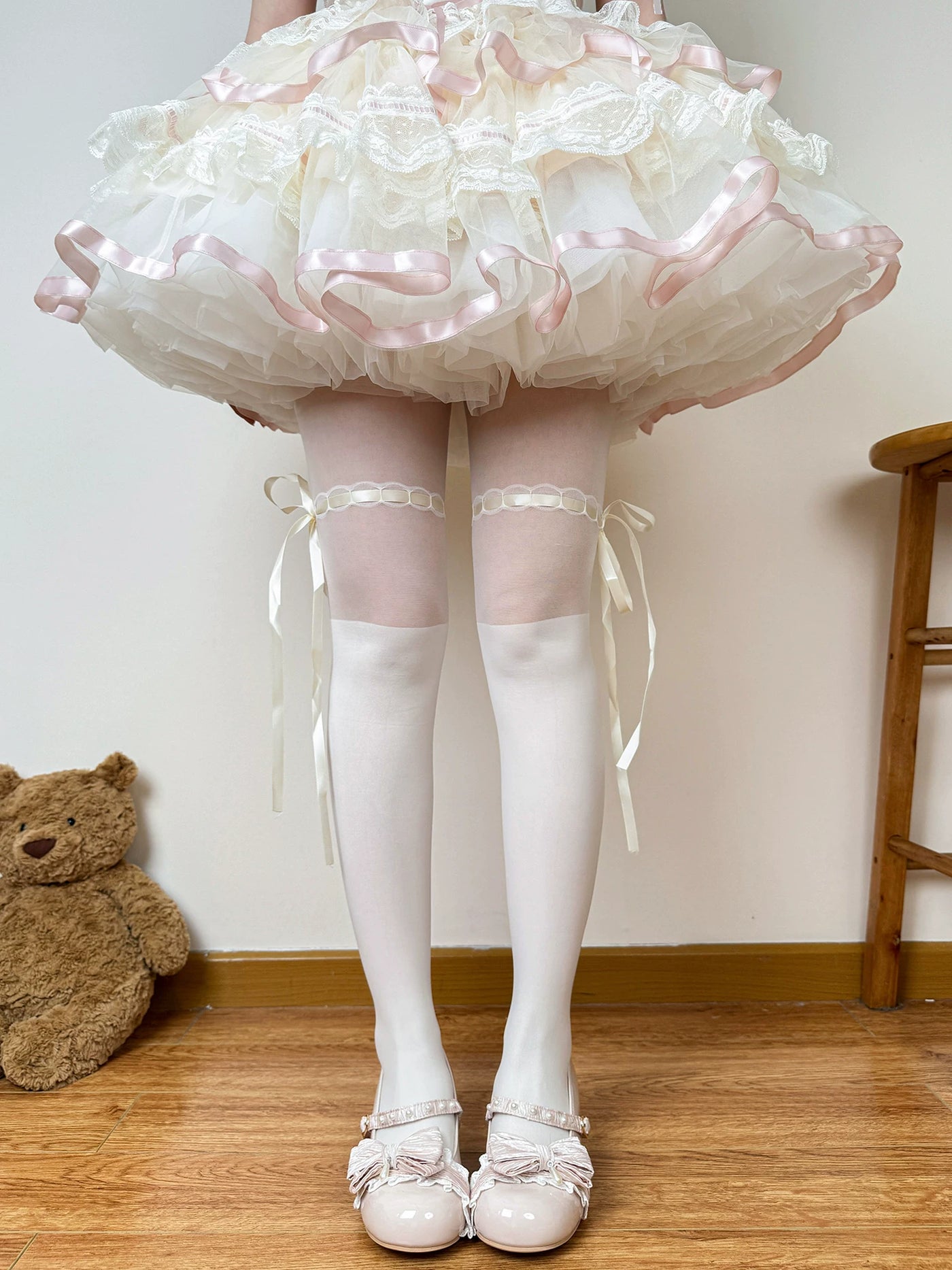 Chubby Bear Tales - Ballet Bow Collection - Tights with Decorative Bow and Motif Variations