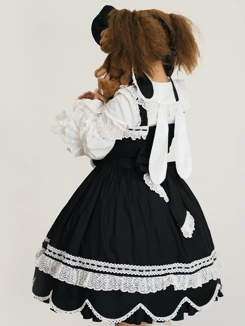 Miss Point - Vintage Petal Rabbit - Cotton Old School Lolita JSK Dress, Petal-Shaped Hem