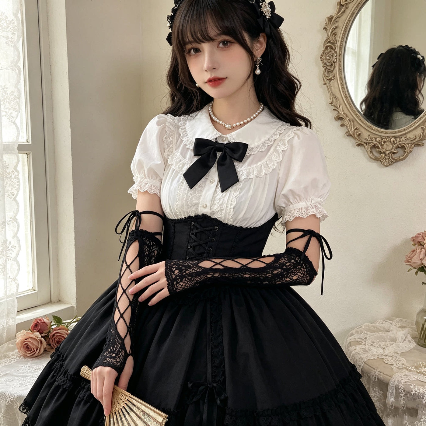 Independent Brand - Lace Arm Sleeves - Arm sleeves or gloves with lace and criss-cross ties