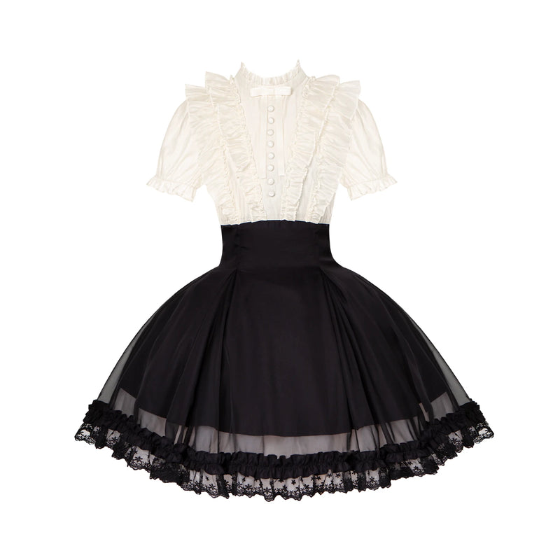 With PUJI - Miss Laura: Snow Kiss - Lolita OP Dress detail view 8