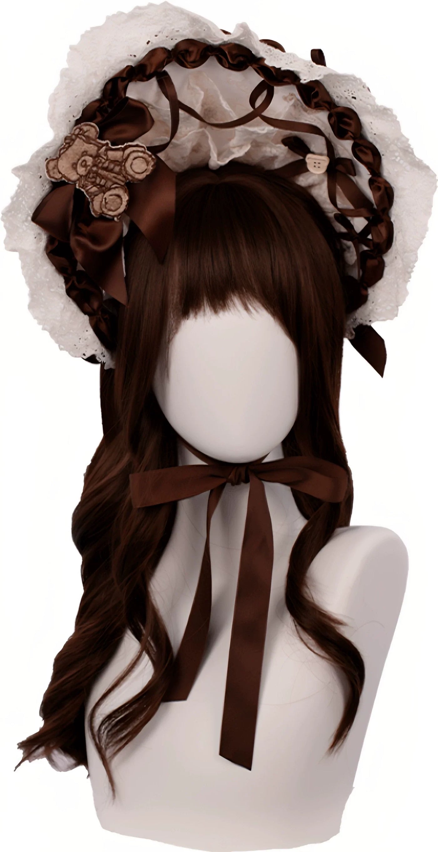 OCELOT - Antique Teddy Bear - Classic Lolita Printed JSK Dress with Ribbon Bows