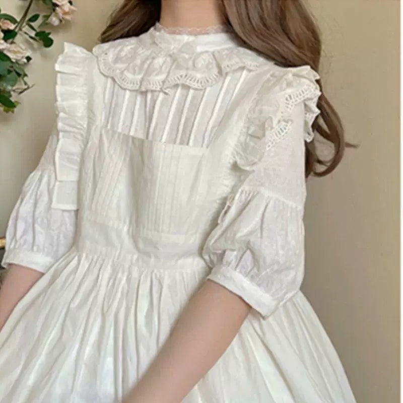 Sweetheart Dream Machine - Lota Vintage Doll - Lace Stand-Collar Mid-Sleeve Blouse