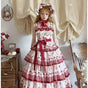 Long JSK dress + belt + petticoat / S