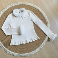 With PUJI - Bai Qiao - Lolita Top, Knit Texture - Beige Knit Inner Layer Pre-sale, shipping gradually from October 23 / S