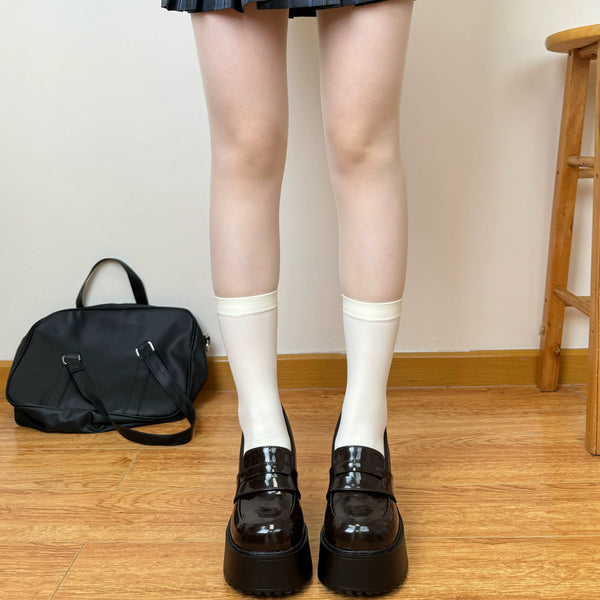 Milk yellow short velvet Lolita socks