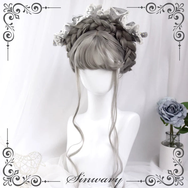 Light grey long curly Lolita wig - view 1