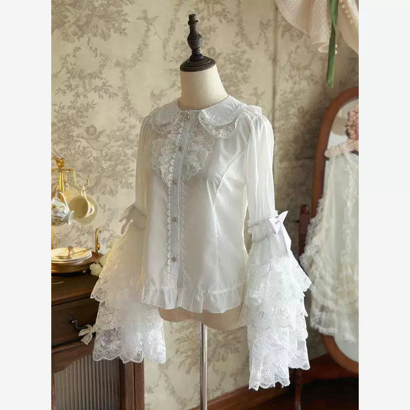 Sweetheart Dream Machine - Antique Doll - Lace-Trim Hime-Sleeve Blouse