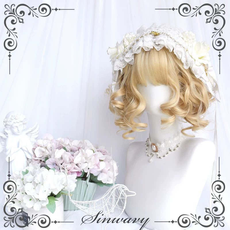 Angel-gold short curly doll wig - view 4