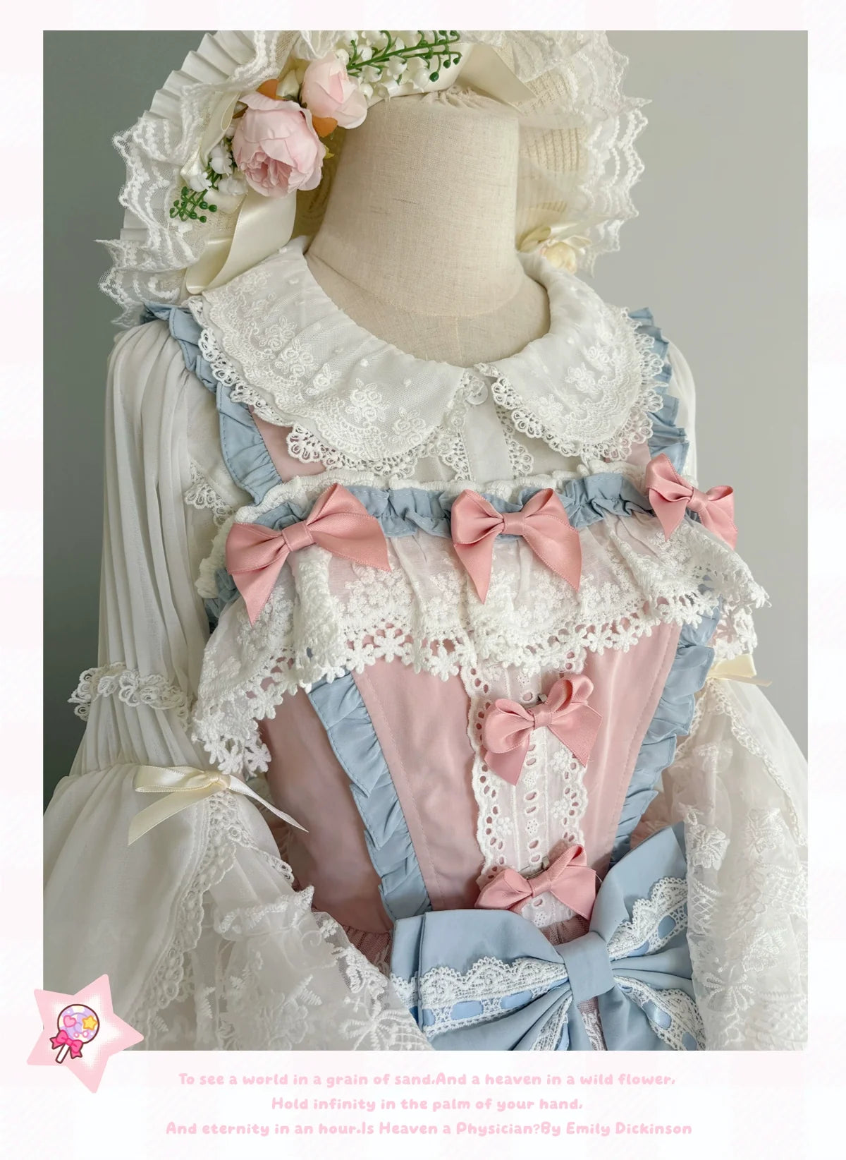 Qianmu - Granulated Sugar - Doll-like Sweet Lolita Lace Blouse, Hime Sleeve