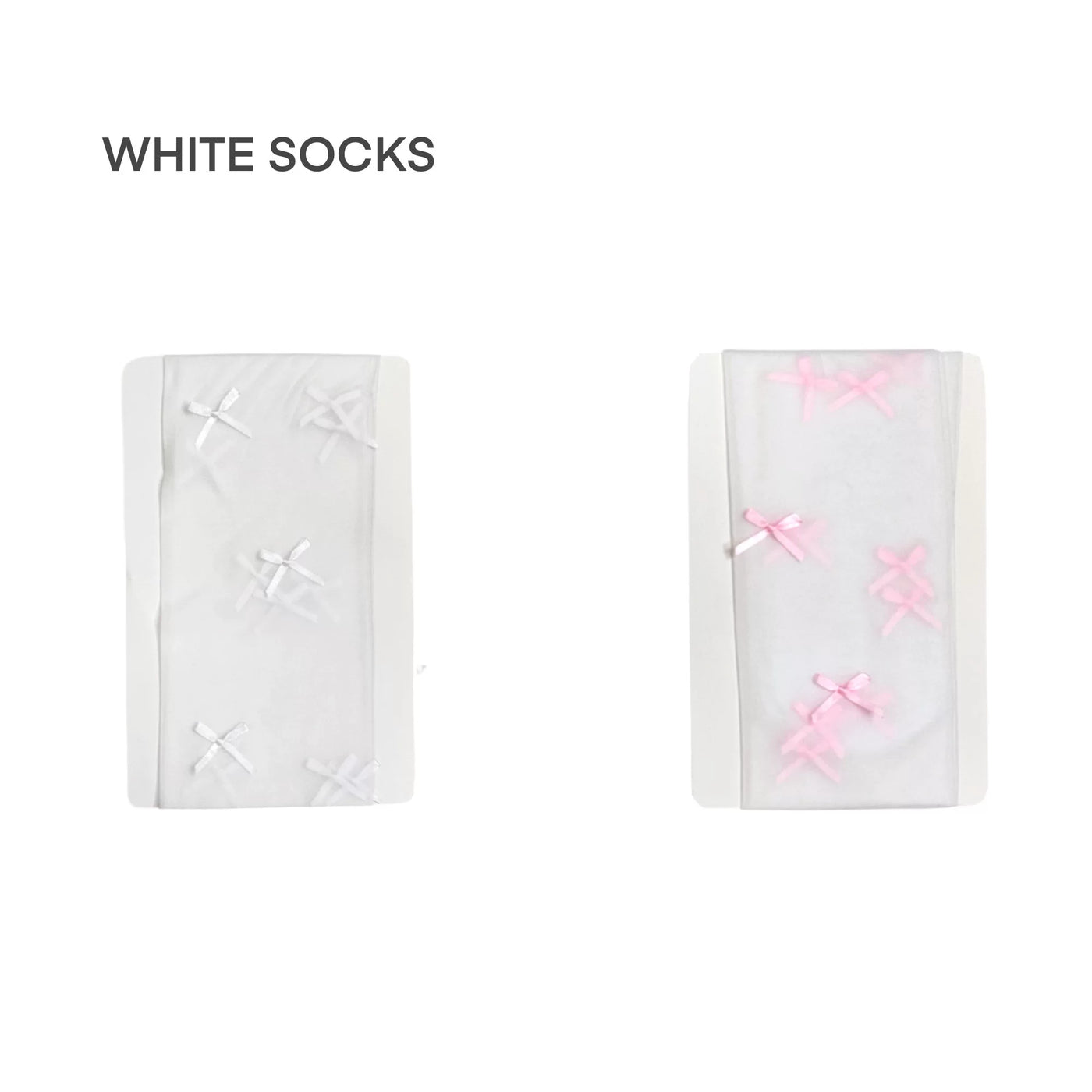 2-pack sheer blue and pink Lolita tights with bow details