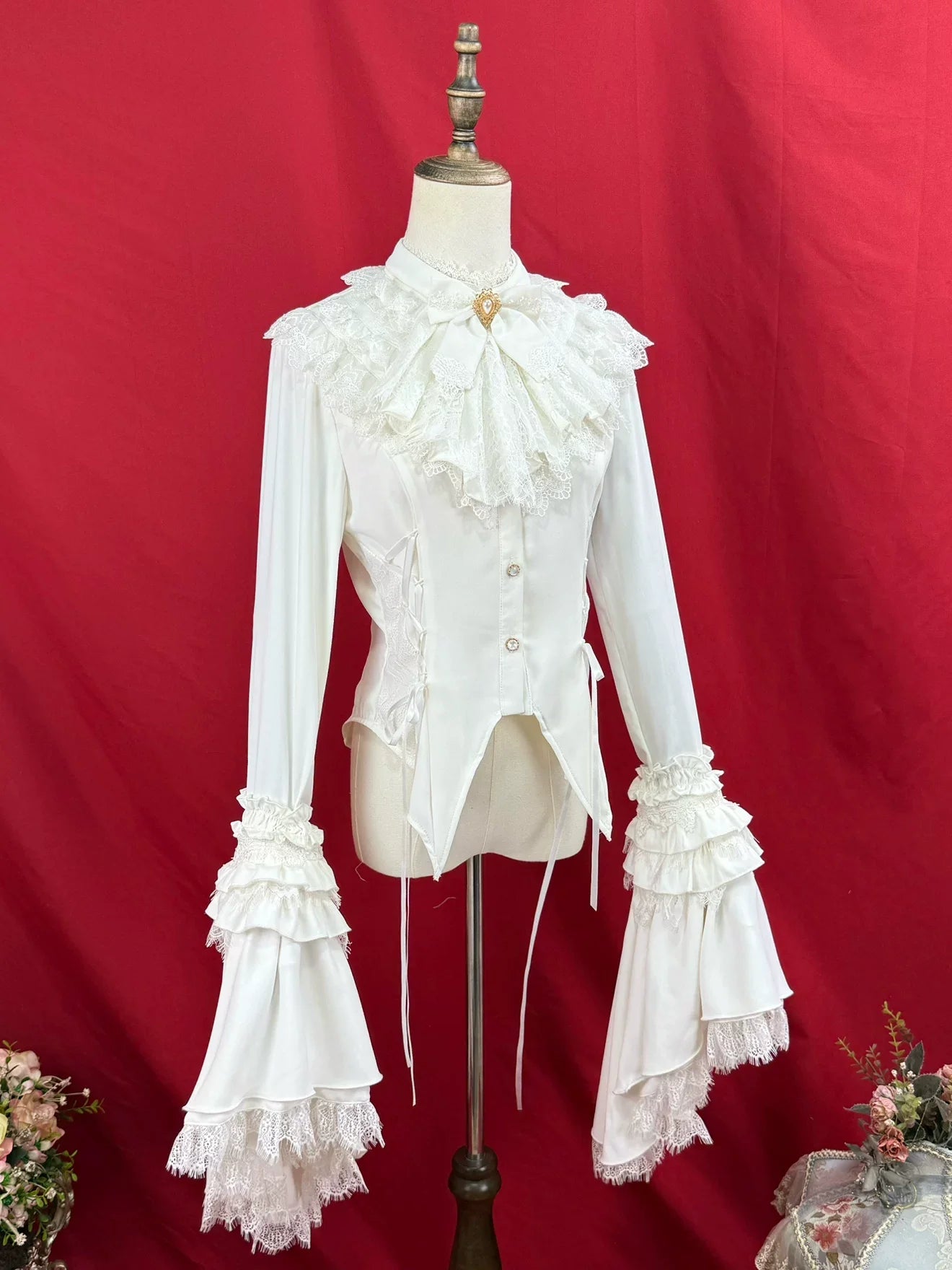 DMFS Lolita - Broken Winged Bat - Gothic Lolita Shirt & SK Set, Bat-wing Shaped Hem