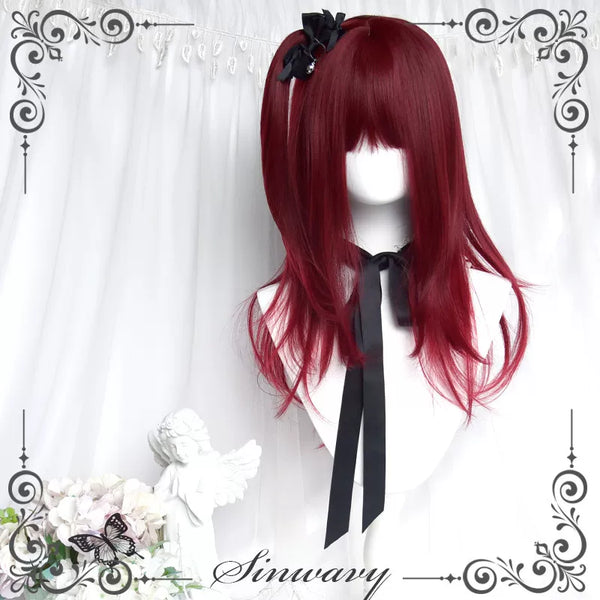 Sinwavy cherry red layered mid-length wig - view 1