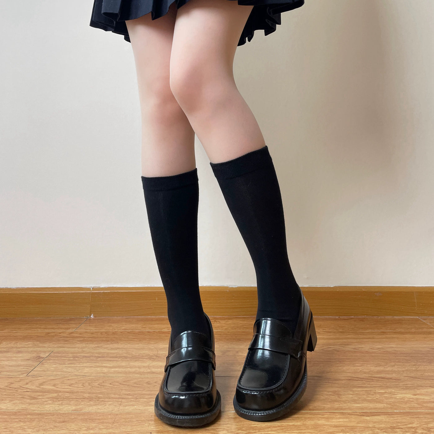 Chubby Bear Tales - Custard Bun - Two-Pair Ribbed Tube Socks in Multiple Lengths