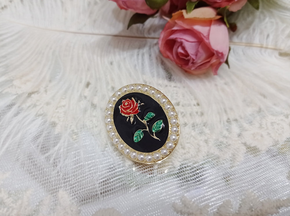 (BuyForMe) Miss Point~French Rose~Lolita Brooch and Waist Tie black rose brooch 678:59277