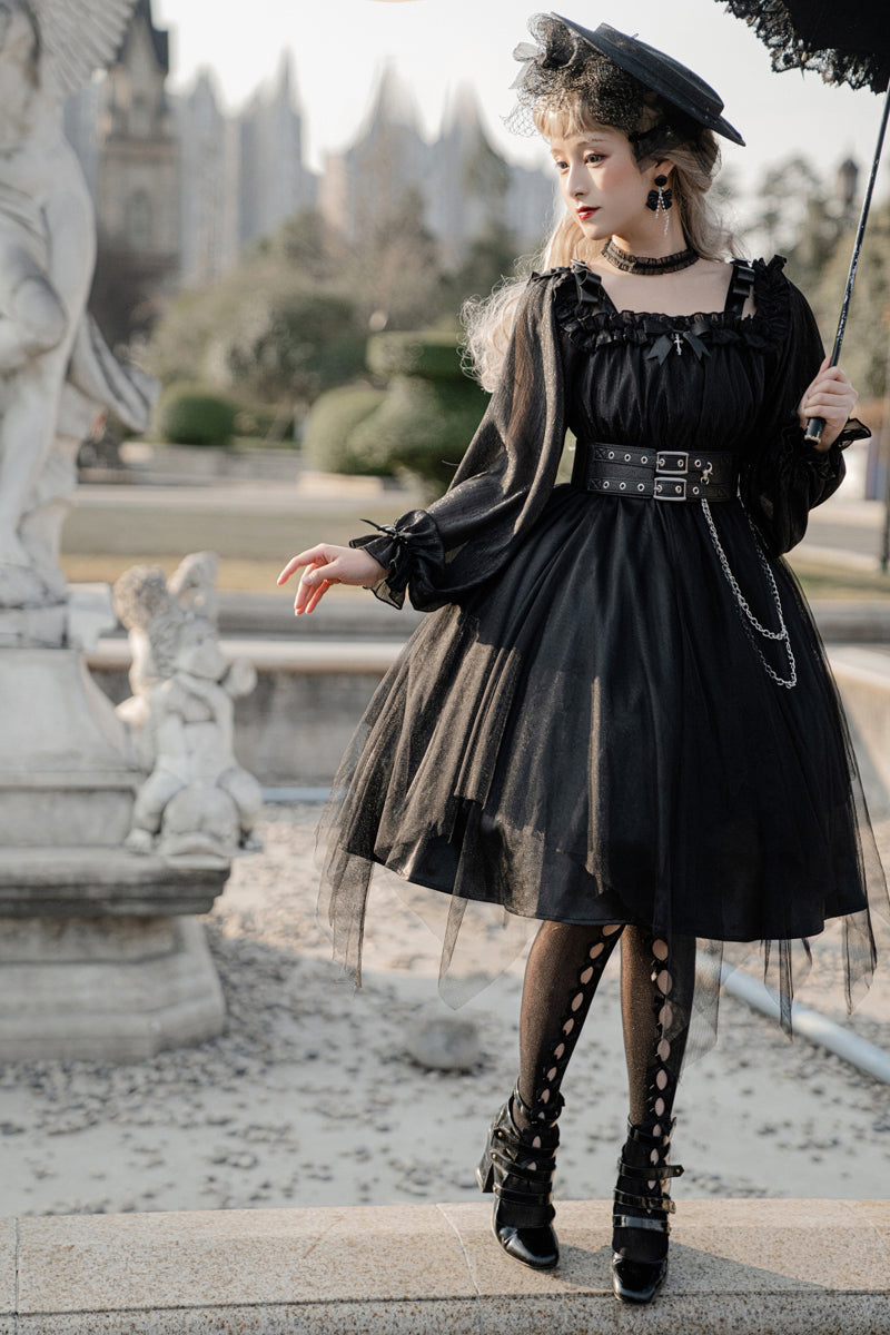 Your Princess - Gothic Lolita High Waist Black Dress - OP Dress