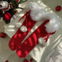 Red socks, white fur / One Size