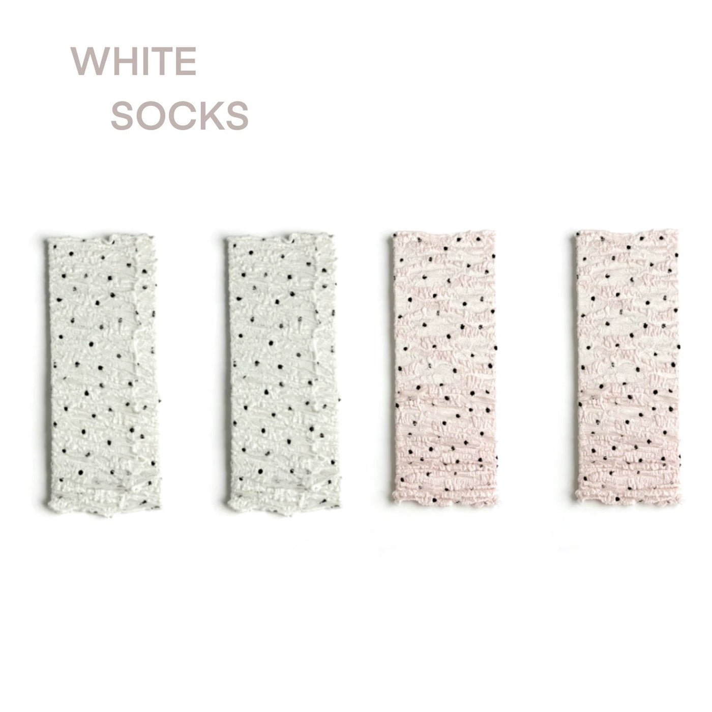White Socks - Academy Polka Dot - Polka-Dot Mid-Calf Leg Warmers with Lace Trim