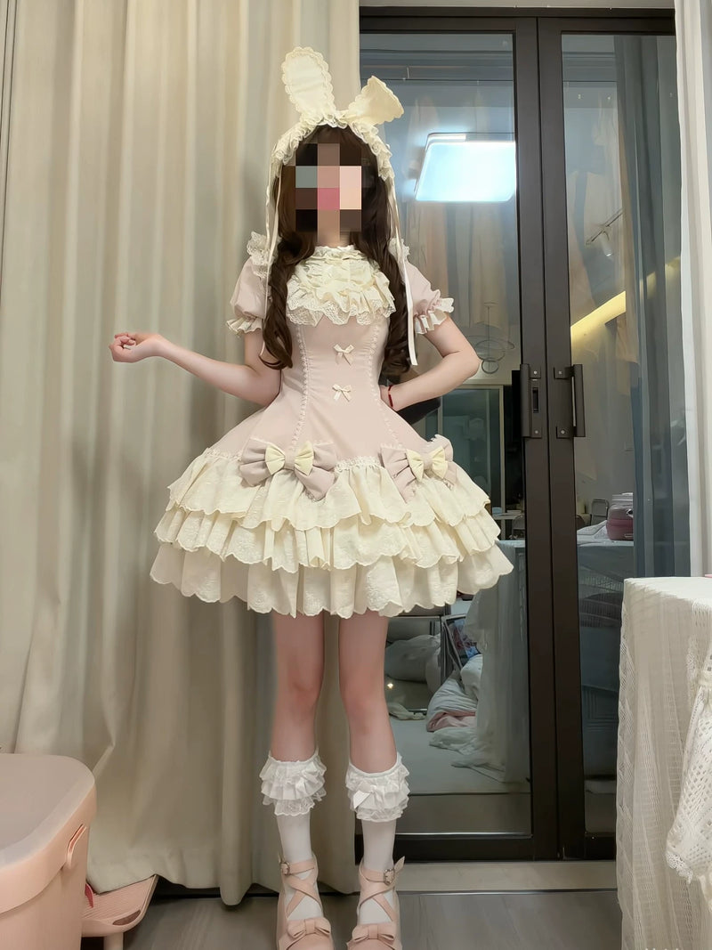Sweetheart Cream - Cream Tart - Sweet lolita tiered cake dress