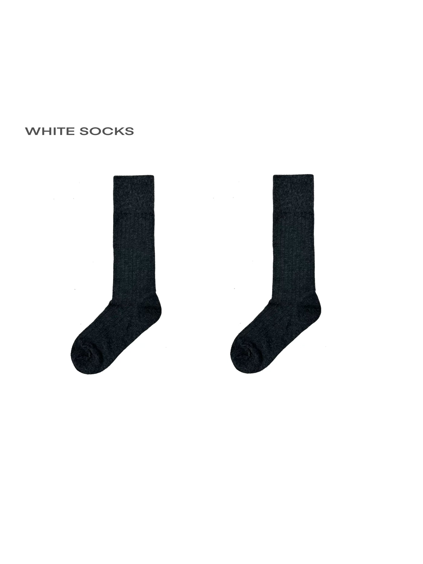 White Socks - Ballet Y2K - Ribbed slouch calf socks with a wide fold-over cuff