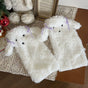 White + purple bow sock cover / One Size