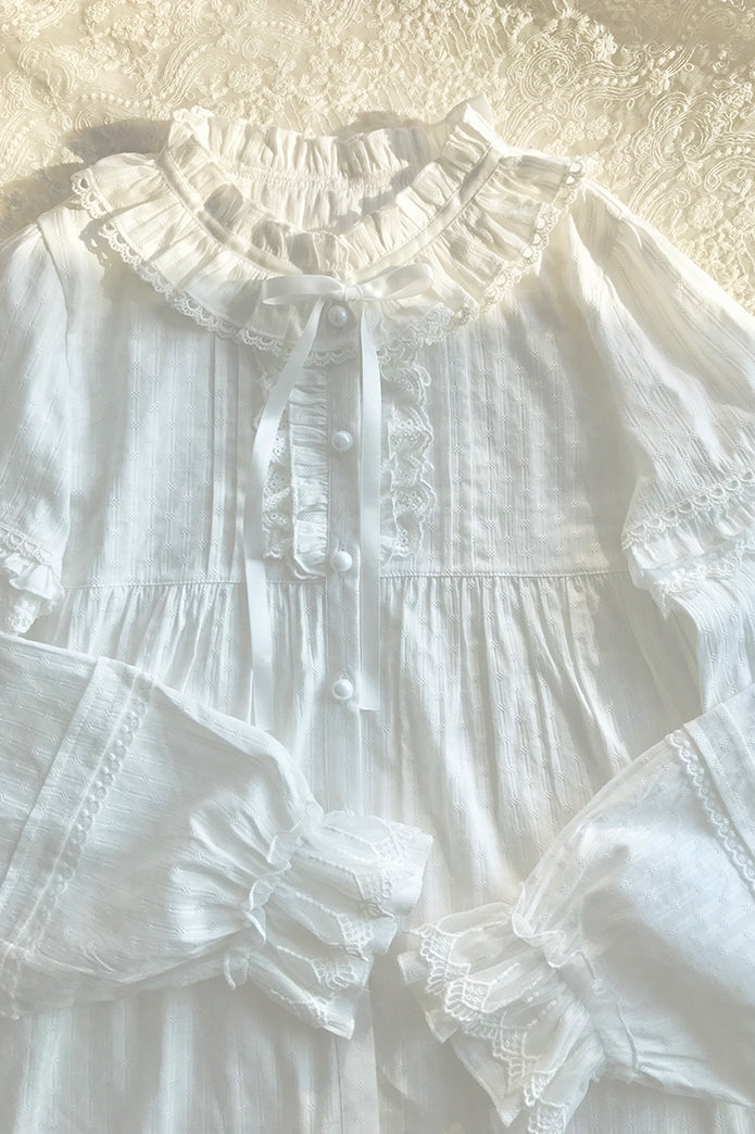 Yilia - Elegant Cotton Long-Sleeved Shirt - Innerwear