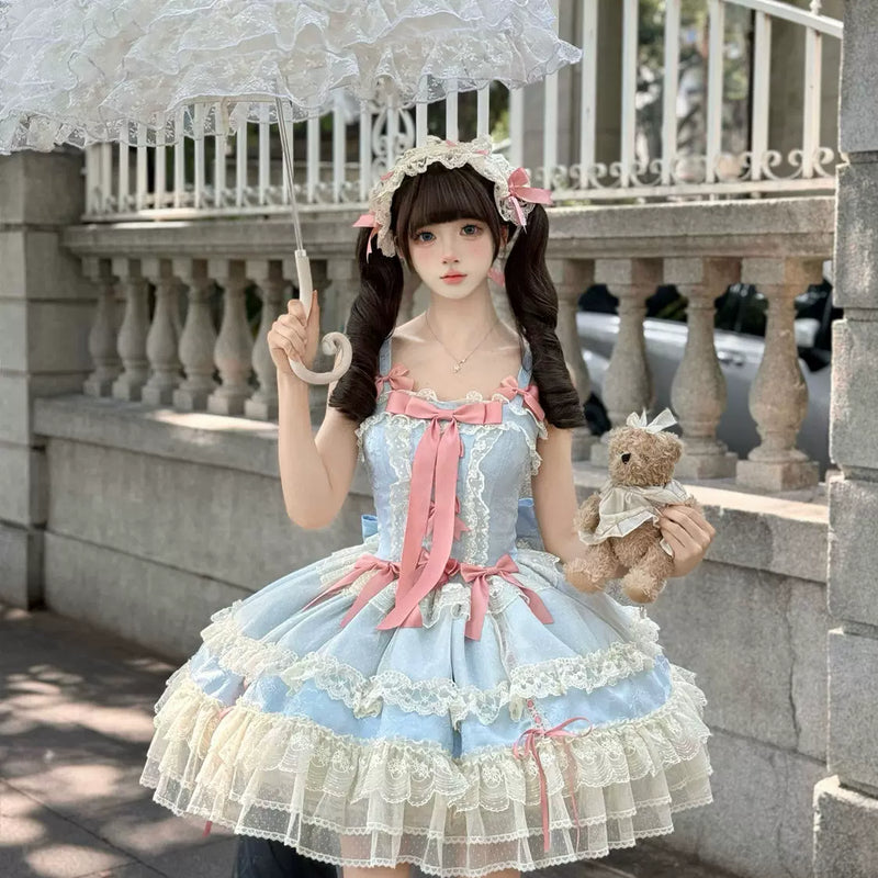 Hanguliang Satin Heart Knot Ballet JSK Dress