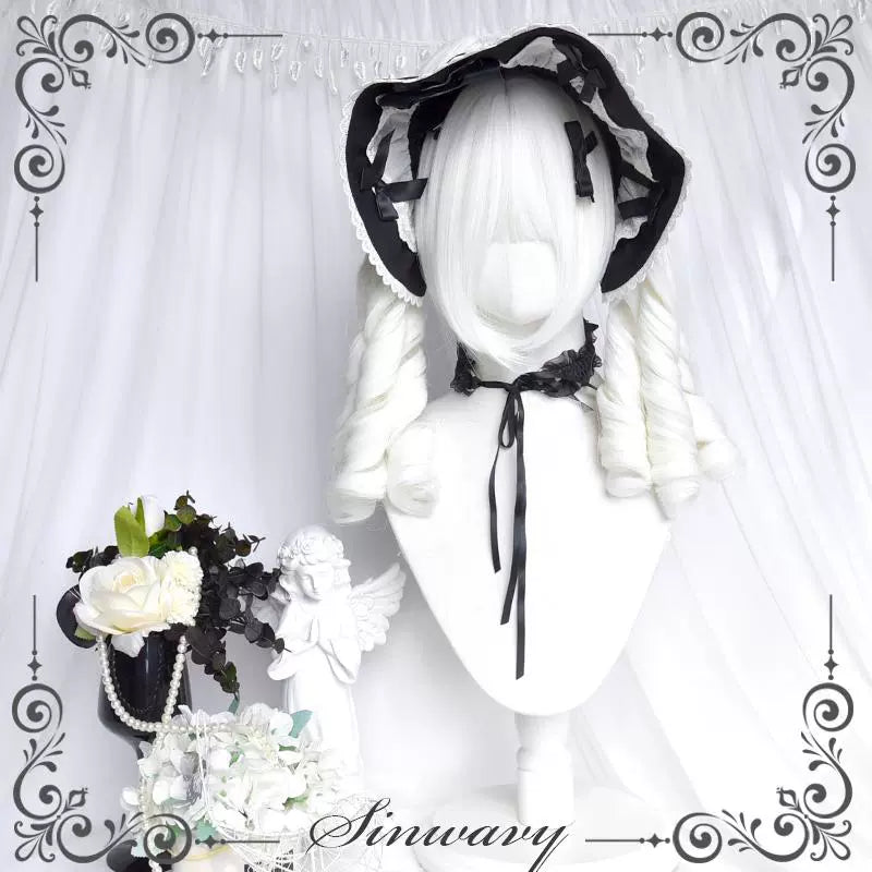Sinwavy - White Gothic Lolita Wig - Roman Curls & Long Wavy Wig