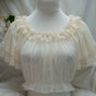 Apricot Dotted Mesh Flutter Blouse / One Size