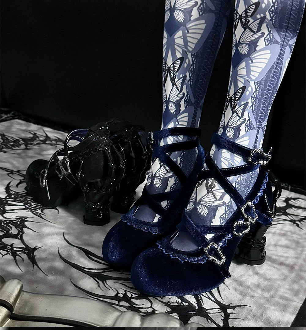 sphenoid - Tome of Holy Remains - Gothic Lolita heel shoes with 3D bone hand-shaped heels - product detail 8