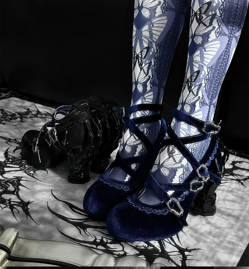 sphenoid - Tome of Holy Remains - Gothic Lolita heel shoes with 3D bone hand-shaped heels - product detail 8
