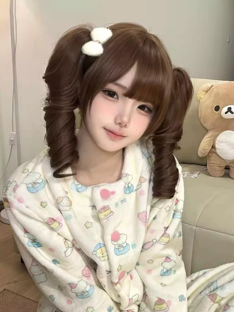 Twin-tail Roman curl full-head wig - view 4