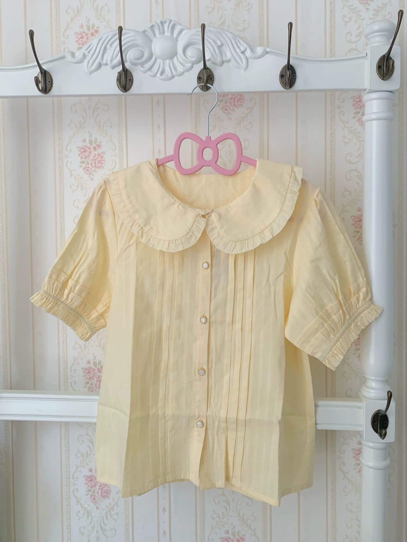 Chubby Cat Diary - Plus Size Peter Pan Collar Cotton Blouse - detail view 4