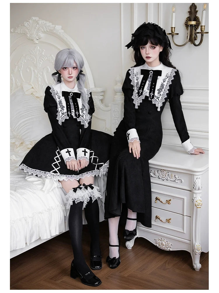 With PUJI - Rose Doll - Gothic Lolita Short OP, Mermaid Dress